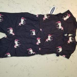 Old Navy Unicorns Printed Jersey Jumpsuit 0-3M